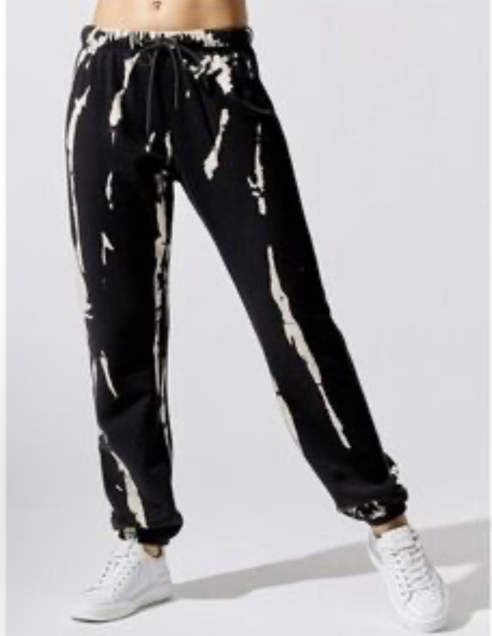 Pam & Gela Women's Jogger Sweatpants Size Small Black Bleach Wash Streetwear